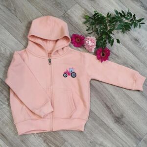 Born To Farm Pink Hoodie Pink Tractor - Childs